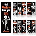 Zhanmai 200pcs Skeleton Halloween Christian Bible Verse Bookmarks