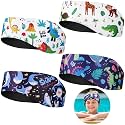 Zhanmai 4 Pieces Kids Swimming Headband Adjustable Toddler