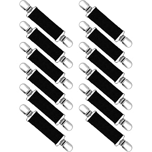 zhanmai 6 pairs elastic mitten clips stainless steel glove and mitten clips for kids and adults