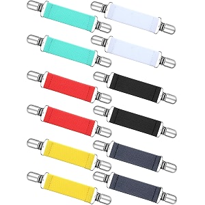zhanmai 6 pairs elastic mitten clips stainless steel glove and mitten clips for kids and adults