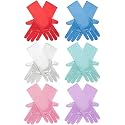 Zhanmai 6 Pairs Long Satin Princess Gloves