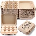 Zhanmai Egg Cartons 12 Count, 25 Pack Bulk Paper Pulp Boxes for Farm Eggs