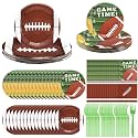 Zhehao 192 Pcs Football Paper Plate and Napkins Set Football Party Supplies