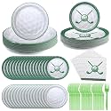 Zhehao 192 Pcs Golf Paper Plate and Napkins Set Golf Party Supplies