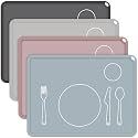 Zhehao 4 Pcs Montessori Toddler Silicone Placemats, Soft Colors