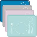 Zhehao 4 Pcs Montessori Toddler Silicone Placemats, Multi Colors