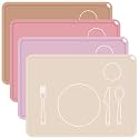 Zhehao 4 Pcs Montessori Toddler Silicone Placemats, Blush