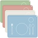 Zhehao 4 Pcs Montessori Toddler Silicone Placemats, Neutral Colors