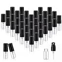 Zhehao 50 Pcs Mini Spray Bottles, Perfume Bottle, Black Cap, 2 Ml