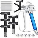 Zhengmy 12 Pcs Airless Paint Sprayer Gun with Nozzle Guard Spray Tips and Airless Paint Spray Gun Filter for Spraying Machine Accessories (211,313,415,517,623)