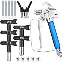 Zhengmy 12 Pcs Airless Paint Sprayer Gun with Nozzle Guard Spray Tips and Airless Paint Spray Gun Filter for Spraying Machine Accessories (308,310,311,313,315)