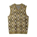 ZHILI Men's Merino Wool Blend V-Neck Sleeveless Pullover Sweater Vest