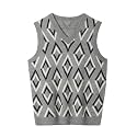 ZHILI Men's Merino Wool Blend V-Neck Sleeveless Pullover Sweater Vest