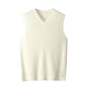 ZHILI Men's Merino Wool Blend V-Neck Sleeveless Pullover Sweater Vest