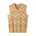 ZHILI Men's Merino Wool Blend V-Neck Sleeveless Pullover Sweater Vest
