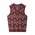 ZHILI Men's Merino Wool Blend V-Neck Sleeveless Pullover Sweater Vest