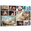 ZHIYYHAO Multi Photo Collage Custom Canvas Wall Art Framed Customized Canvas Print with Your Photos for Family Wedding Friends Anniversary (CF-11, 24.00L X 16.00W'')