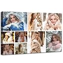 ZHIYYHAO Personalized Multi Photos Canvas Prinits For Wall Framed Custom 9 Photo Collage with Your Photos for Family Wedding Friends Anniversary (CF-12, 36.00L X24.00W'')