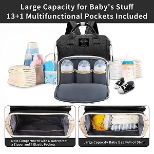 portable foldable diaper bag backpack multifunctional baby cradle changing station bed travel for mom amp dad