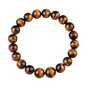 Brown Tiger Eye 8 mm Beaded Gemstone Bracelet | Boosts Confidence, Grounding &amp; Protection | Natural Crystal Healing Jewelry for Men &amp; Women | Stylish Energy Wrist Band | Handmade Stretchable Energy Bracelet for Protec