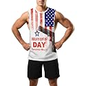 Zhyaj Summer Tanks Top for Men Flag Graphic Print Sleeveless Shirts Casual Working Out Vest T-Shirts Loose-Fit Men's Tank