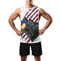 Zhyaj Summer Tanks Top for Men Flag Graphic Print Sleeveless Shirts Casual Working Out Vest T-Shirts Loose-Fit Men's Tank