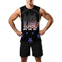 Zhyaj Summer Tanks Top for Men Flag Graphic Print Sleeveless Shirts Casual Working Out Vest T-Shirts Loose-Fit Men's Tank