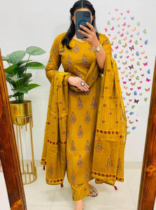 ZIBORI Women Kurti Pant Dupatta Set