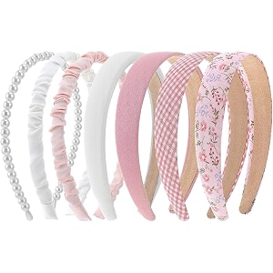 zibuyu 7pcs hair band for women stylish floral wide hair band for girls kids pearl plaid countryside style hair accessories hairbands for kids girl