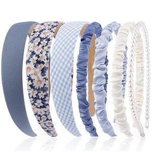zibuyu 7pcs hair band for women stylish floral wide hair band for girls kids pearl plaid countryside style hair accessories hairbands for kids girl