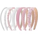 ZIBUYU® 7Pcs Hair Band for Women Stylish, Floral Wide Hair Band for Girls Kids, Pearl, Plaid, Countryside Style Hair Accessories Hairbands for Kids Girl