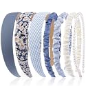 ZIBUYU® 7Pcs Hair Band for Women Stylish, Floral Wide Hair Band for Girls Kids, Pearl, Plaid, Countryside Style Hair Accessories Hairbands for Kids Girl