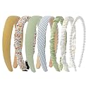 ZIBUYU® 7Pcs Hair Band for Women Stylish, Floral Wide Hair Band for Girls Kids, Pearl, Plaid, Countryside Style Hair Accessories Hairbands for Kids Girl