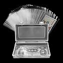 Zibuyu Cash Box with 100 Clear Note Sleeves for Currency Album Storage