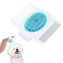 Zibuyu Cat And Small Dog Grooming Brush, Dual Head, Soft Rubber Bristles