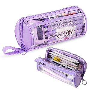 Zibuyu Cylindrical Pencil Case Oxford PVC Toiletry
