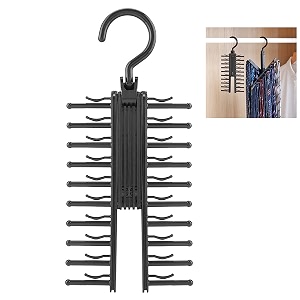 zibuyu tie hanger organizer for wardrobe 20 non-slip clips rotating