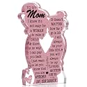 ZIBUYU® Pink Acrylic Desk Decoration for Mother – Heartfelt See-Through Appreciation Keepsake from Daughter, Elegant Pink 12.7x7.6x1.5 cm Desk Ornament, Sentimental Gift for Mom's Day Décor
