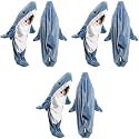 Zibuyu® Shark Blanket Pajama for Men and Women Warm Flannel Cute Shark Hoodie Soft Plush Wearable Blanket Sleeping Bag Cozy Shark Onesie Party Cosplay Halloween Costume - XL