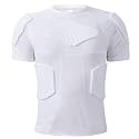Zicac Men's Sports Shock Rash Guard Compression Padded Shirt Soccer Basketball Protective Gear Chest Rib Guards