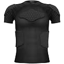Zicac Men's Sports Shock Rash Guard Compression Padded Shirt Soccer Basketball Protective Gear Chest Rib Guards