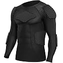 Zicac Men's Sports Shock Rash Guard Compression Padded Shirt Soccer Basketball Protective Gear Chest Rib Guards