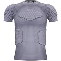 Zicac Men's Sports Shock Rash Guard Compression Padded Shirt Soccer Basketball Protective Gear Chest Rib Guards