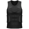 Zicac Men's Sports Shock Rash Guard Compression Padded Shirt Soccer Basketball Protective Gear Chest Rib Guards