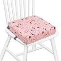 Zicac Portable Toddler Booster Seat for Dining Table, Safer Non-Slip Kids Booster Seat with Double Adjustable Straps, Washable Detachable Strong Support Increasing Cushion for Child (Pink)