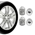 Ziciner 4 PCS Bling Tire Stem Valve Caps, Crystal Dustproof Handmade Rhinestone Auto Stem Air Cap Cover, Attractive Vehicle Exterior Accessories, Universal for Cars Motorcycles Bikes (Bright Black)