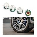 Ziciner 4PCS Strawberry Car Tire Valve Stem Caps, Bling Crystal Rhinestone Tire Valve Stem Covers, Dustproof Wheel Valve Covers for Women, Universal Car Accessories for Most Vehicles (White)