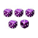 Ziciner 5 PCS Dice Style Tire Valve Stem Caps, Aluminum Dice Car Valve Stem Covers, Leakproof Auto Tire Dust Caps, Universal Vehicle Exterior Accessories for SUVs Trucks Motorcycles (Purple)