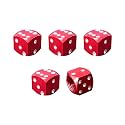 Ziciner 5 PCS Dice Style Tire Valve Stem Caps, Aluminum Dice Car Valve Stem Covers, Leakproof Auto Tire Dust Caps, Universal Vehicle Exterior Accessories for SUVs Trucks Motorcycles (Red)