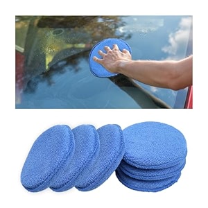 ziciner 6 pack car microfiber applicator pads car wax foam buffing and cleaning pads tire shine applicator ultra soft wash sponge for cars 5 inch diameter in round